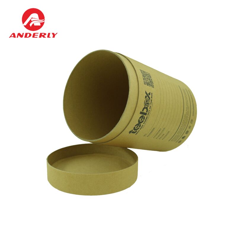 Custom Print Brown Kraft Paper T-shirt Packaging Tube Can